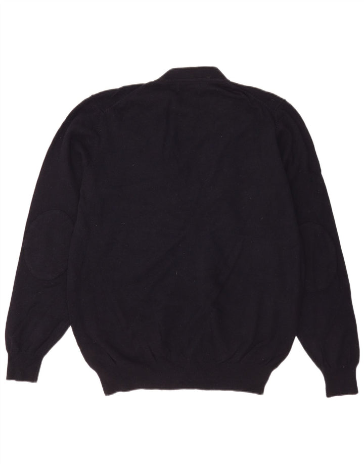 Massimo Dutti Jersey Cárdigan Hombre XL Lana Azul Marino
