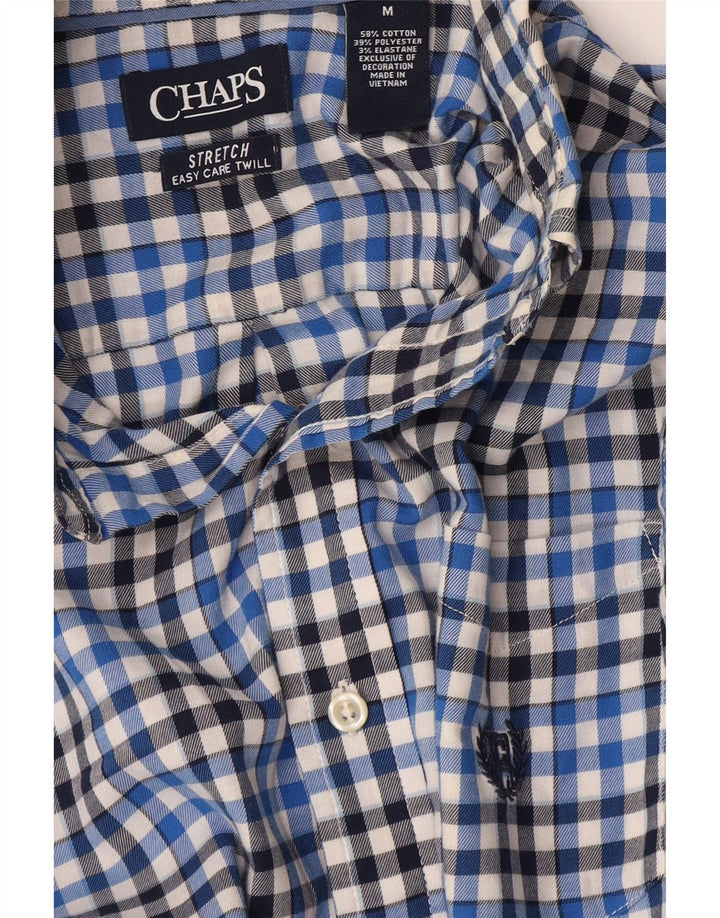 Camisa Chaps Hombre Algodón Cuadros Azul Medio