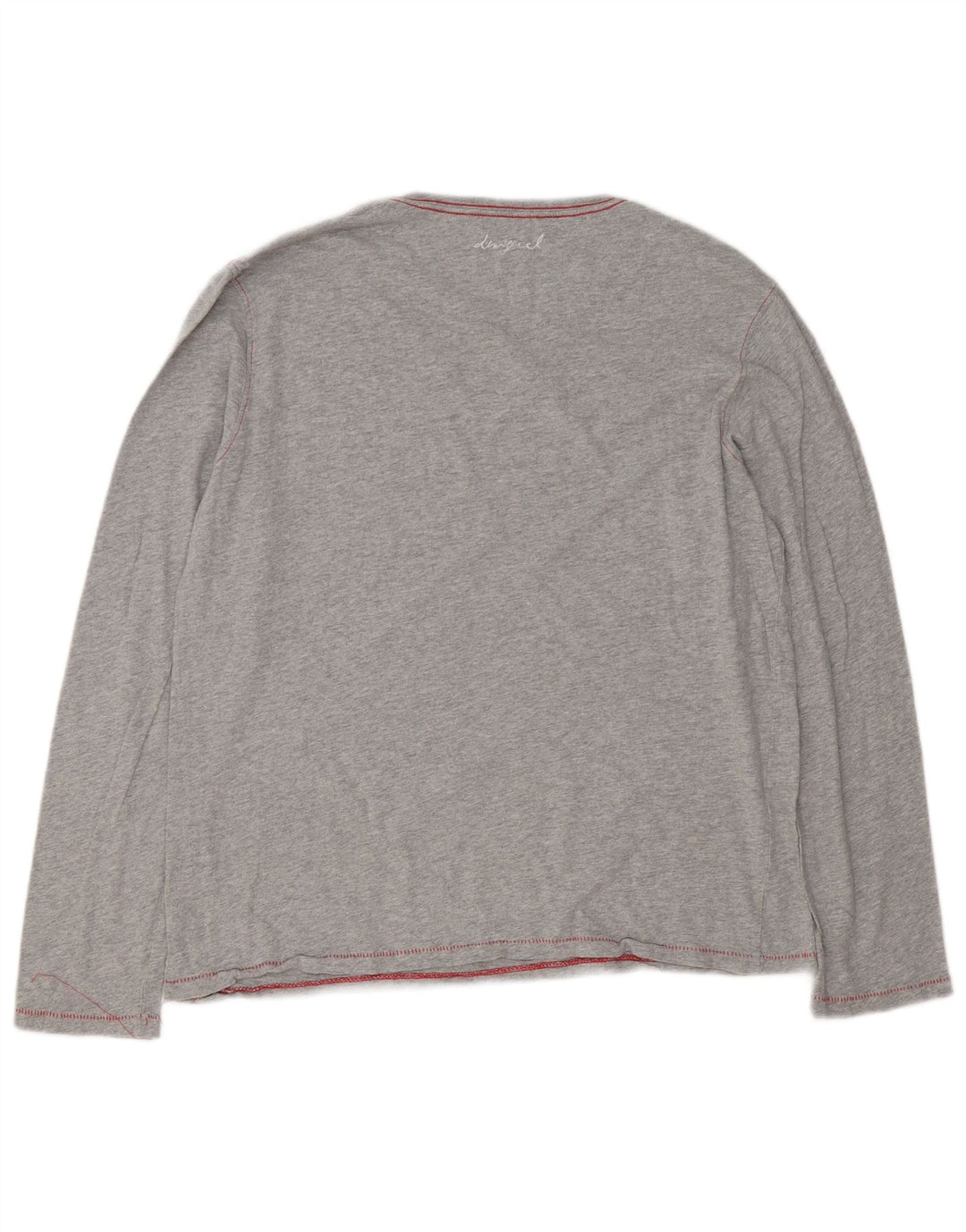 Desigual Hombre Graphic Top Manga Larga XL Gris