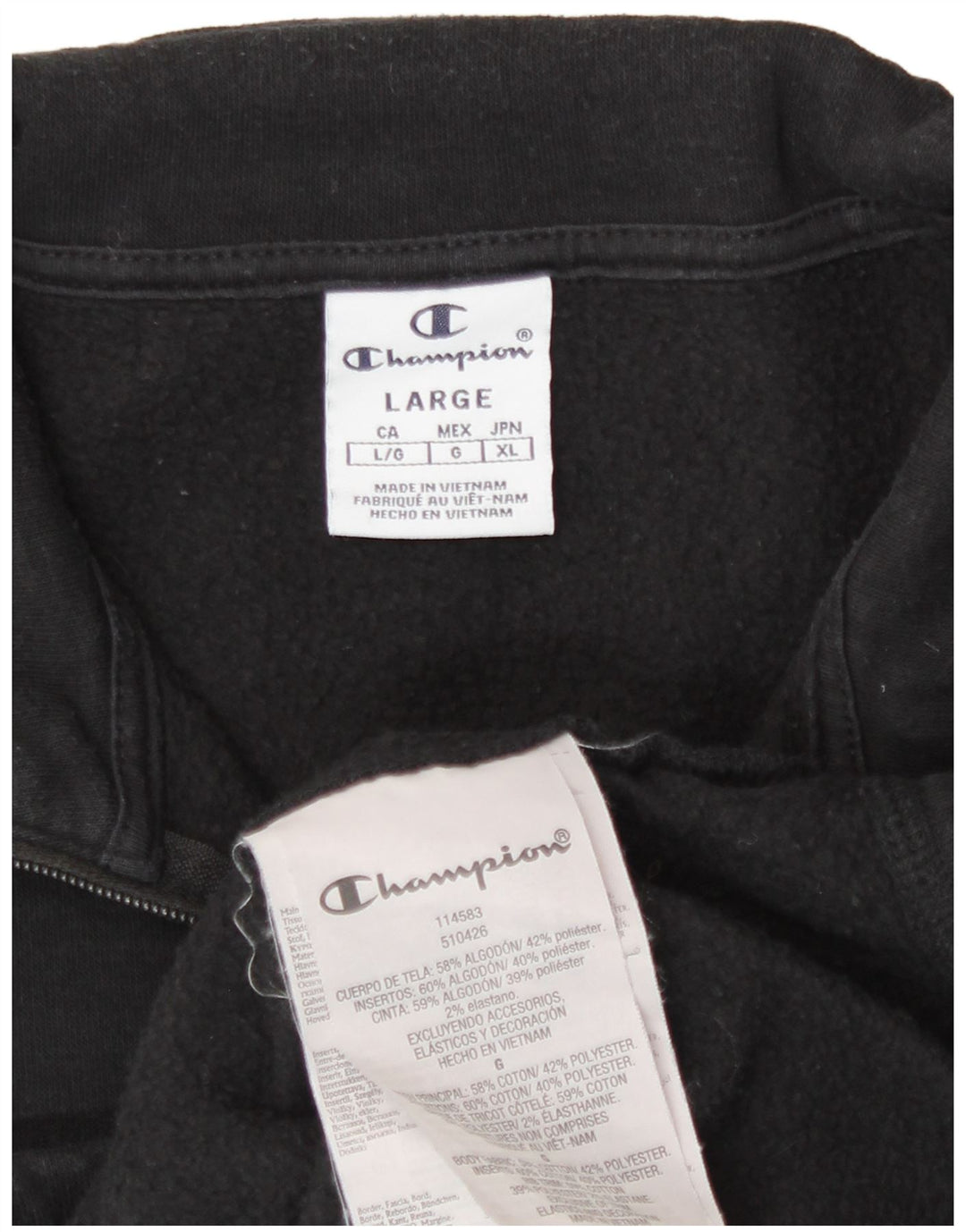 Champion Chaqueta de chándal para mujer UK 46 Grande Algodón negro