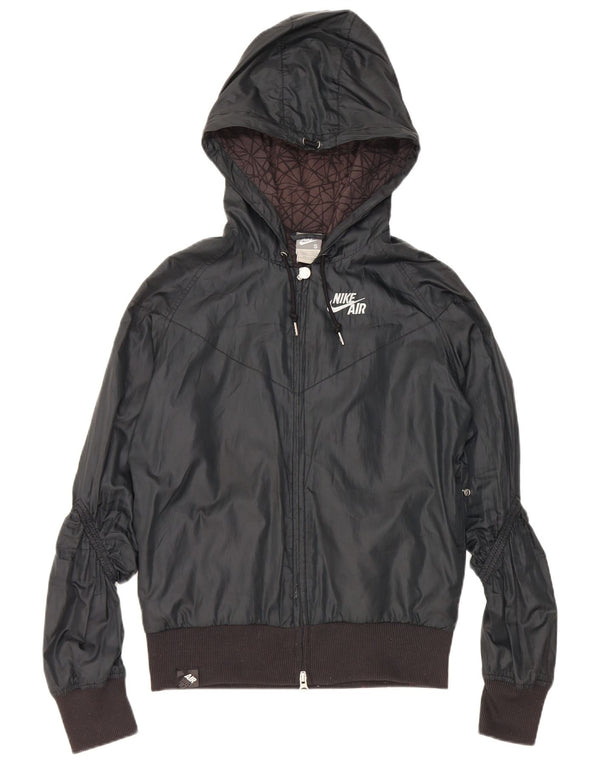 Nike - Chaqueta con capucha para mujer, talla 8/10, poliéster, color negro