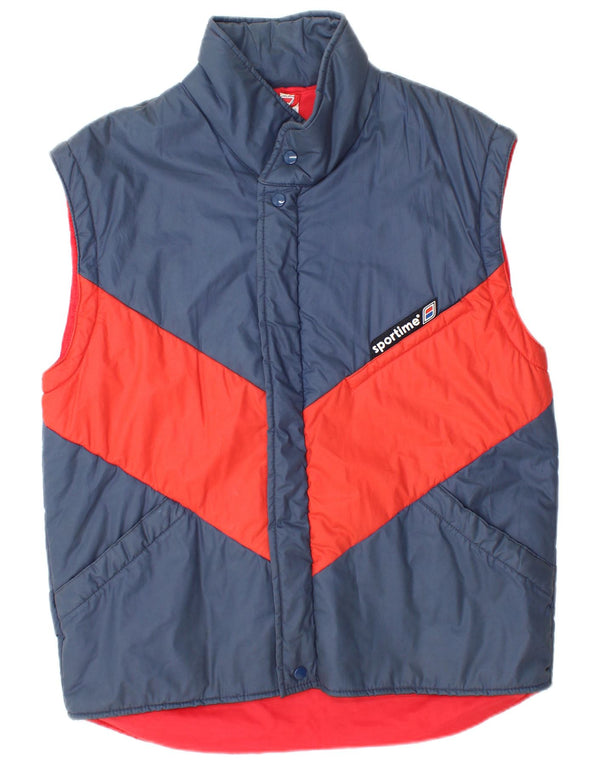 Chaleco acolchado vintage para hombre IT 48 Poliéster color azul marino medio