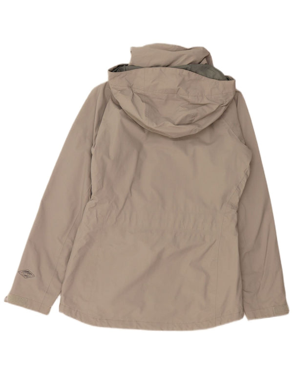 COLUMBIA Chaqueta impermeable con capucha Omni-Tech para mujer UK 10 Small Grey Nylon