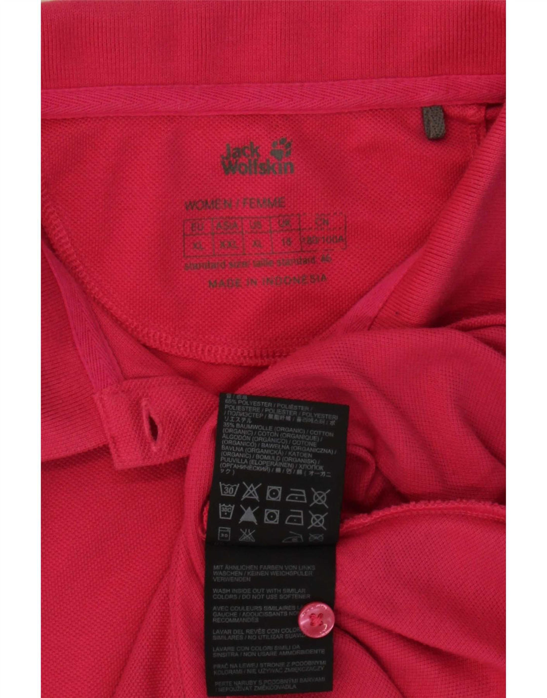 Jack Wolfskin Polo para mujer UK 40 XL Poliéster rosa