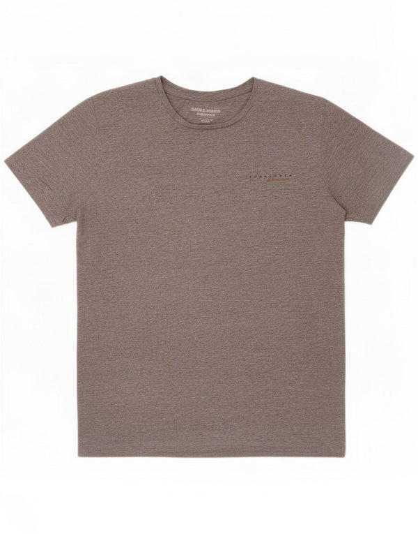 Jack & Jones Camiseta de corte regular para hombre Top grande de algodón moteado gris
