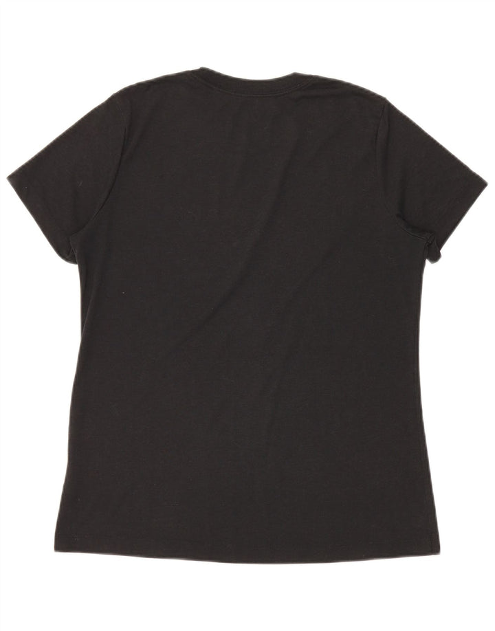 Nike Mujer Dri Fit Graphic Camiseta Top UK 44 Mediano Negro Poliéster