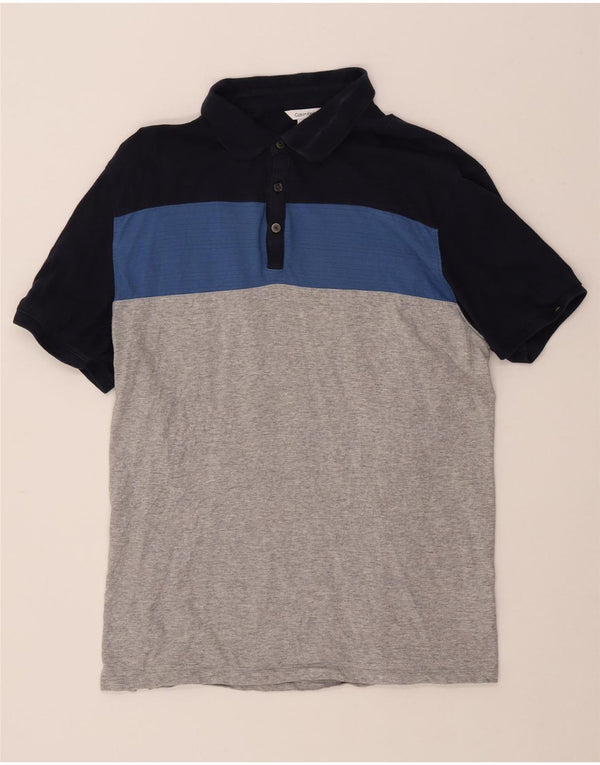 CALVIN KLEIN Polo para hombre grande gris color block