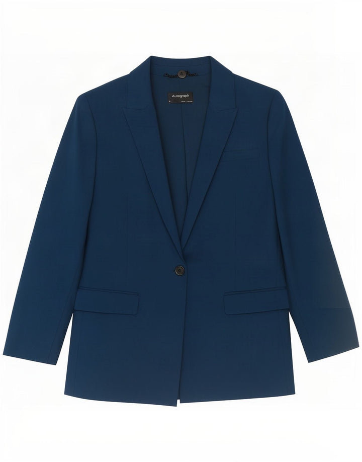 Marks & Spencer Chaqueta tipo blazer con 1 botón para mujer, talla 44, color azul medio