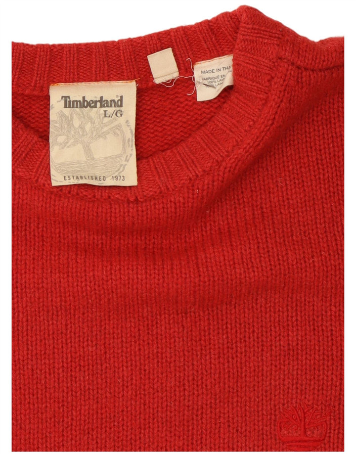 Timberland Jersey De Cuello Redondo Para Hombre Suéter De Lana Roja Grande