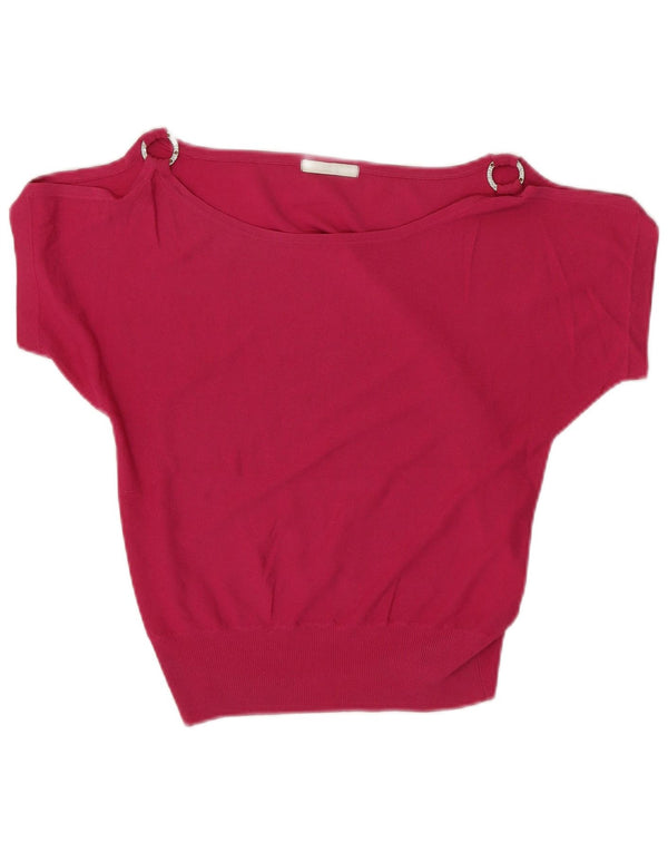 Marks & Spencer Blusa corta con hombros descubiertos para mujer UK 10 Small Pink