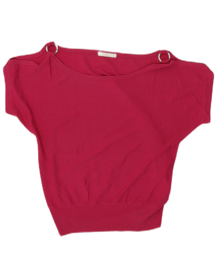 Marks & Spencer Blusa corta con hombros descubiertos para mujer UK 10 Small Pink