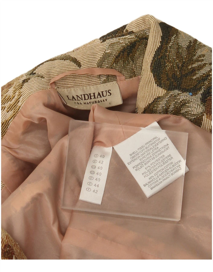 Landhaus Chaqueta tipo blazer con cremallera completa para mujer EU 40 Poliéster floral beige medio