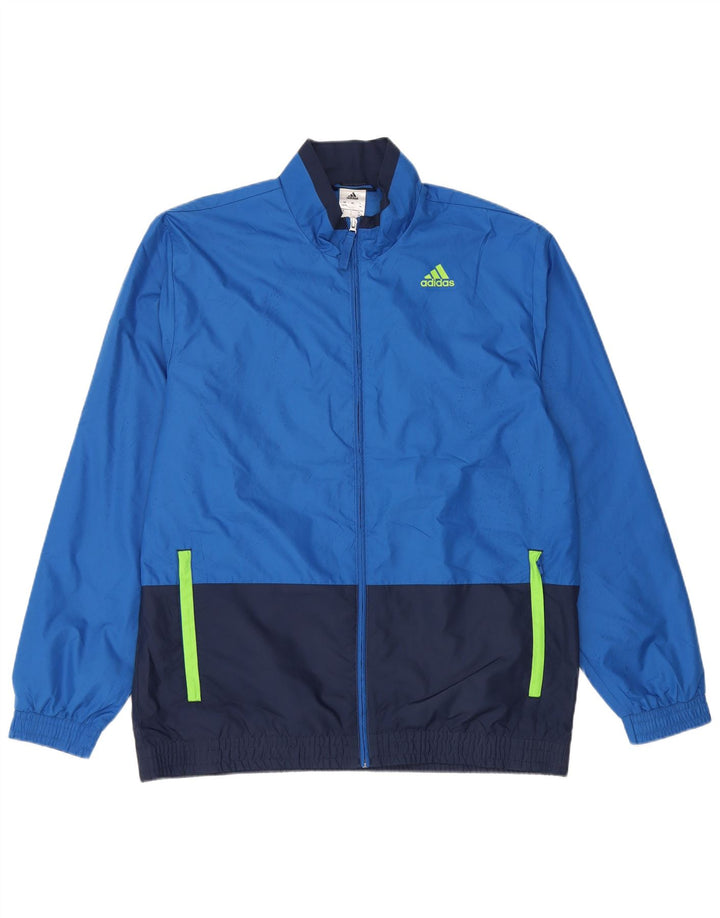 Adidas - Chaqueta de chándal para hombre, talla 42/44, poliéster color azul grande