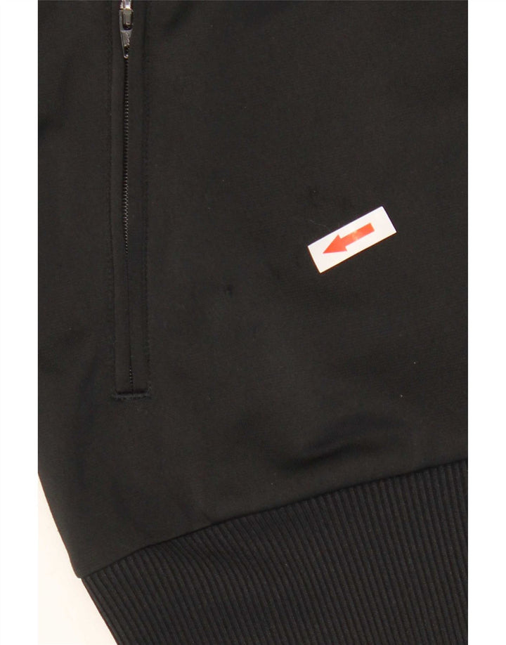 Adidas Mujer Gráfico Chándal Top Chaqueta UK 14 Mediano Negro Poliéster
