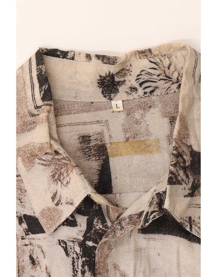 Camisa vintage para hombre grande multicolor floral