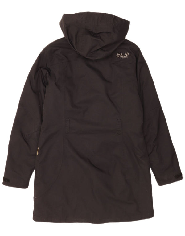 Jack Wolfskin Abrigo cortavientos extragrande con capucha para mujer UK 10 Small Black
