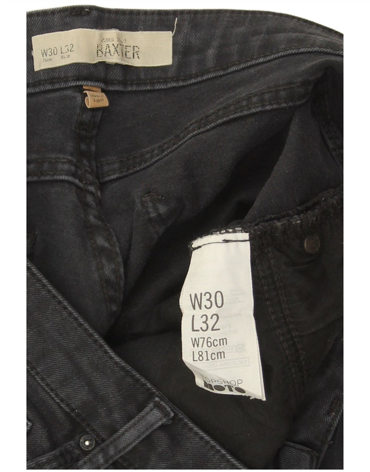 TOPSHOP Vaqueros ajustados Baxter para mujer W30 L32 Algodón negro