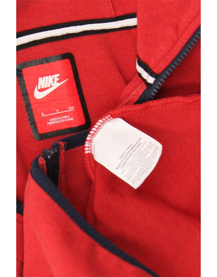 Nike - Sudadera con capucha y cremallera para hombre, talla pequeña, algodón rojo