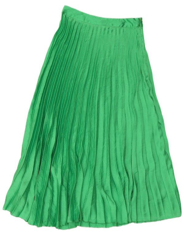 Zara Mujer Falda Maxi Plisada Pequeña W26 Verde
