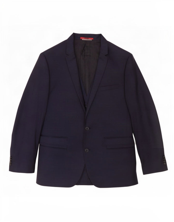 Hugo Boss Chaqueta tipo blazer de 2 botones para hombre EU 48 Lana azul marino mediana