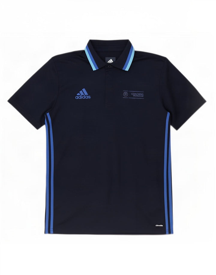 Adidas Mens Climalite Polo Camisa Mediana Azul Marino Rayas Poliéster