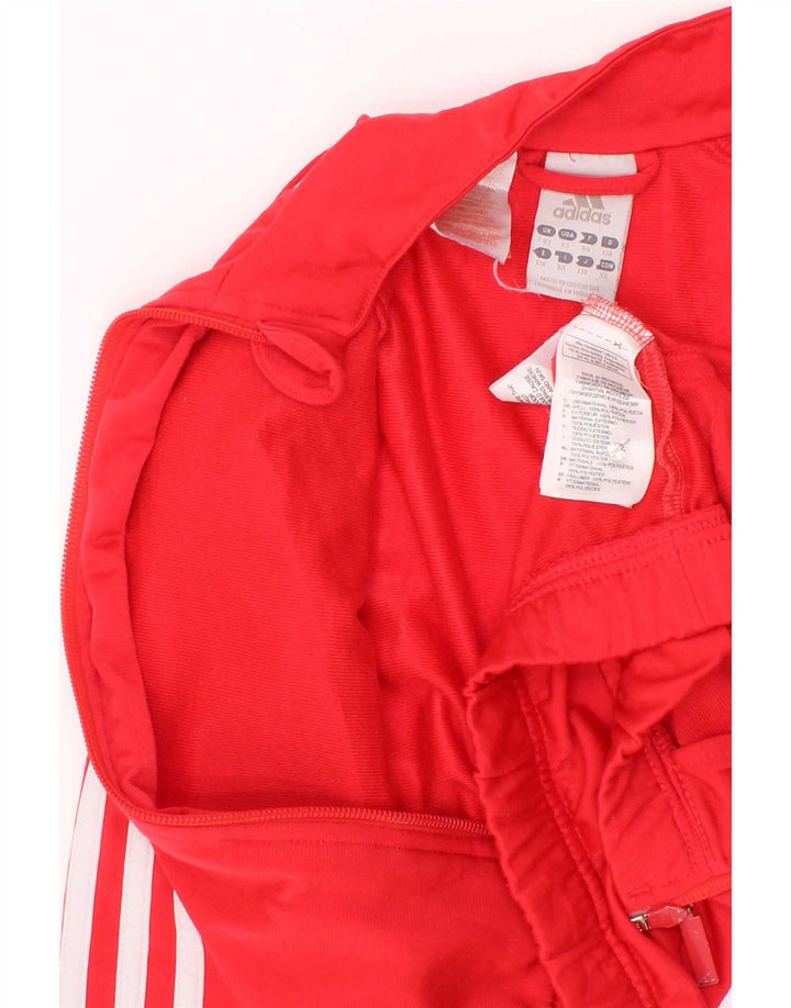 Adidas - Chaqueta de chándal para niña, 7-8 años, color rojo, poliéster
