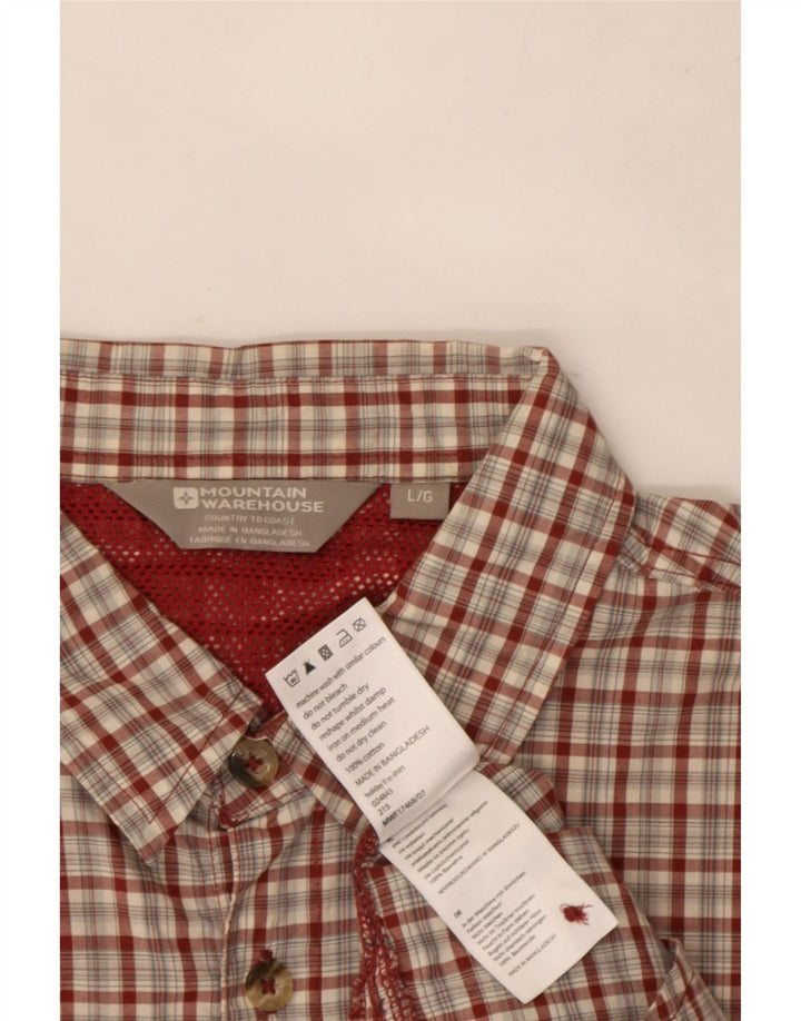 Camisa de manga corta para hombre de Mountain Warehouse Algodón a cuadros rojos grandes