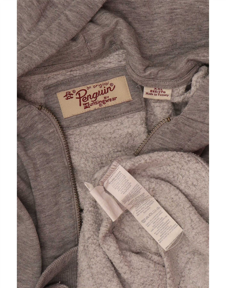 Penguin - Sudadera con capucha y cremallera para hombre, talla 2XL, poliéster gris