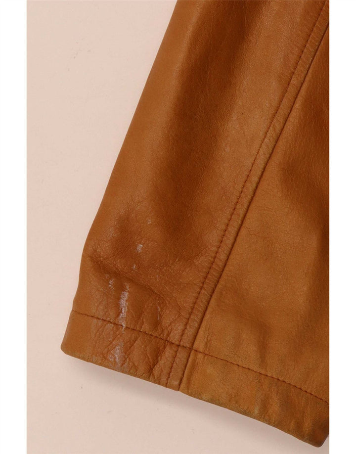 Steve Madden Chaqueta de cuero para hombre UK 42 XL Cuero beige