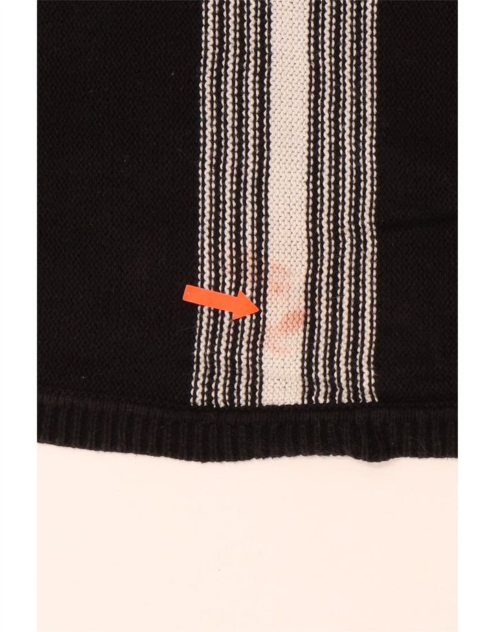 CALVIN KLEIN Jersey con cuello barco para hombre, jersey de algodón a rayas negro mediano