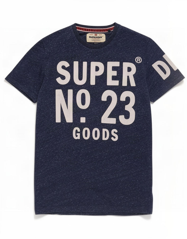 Superdry Camiseta gráfica para hombre Top pequeño de poliéster moteado en azul marino