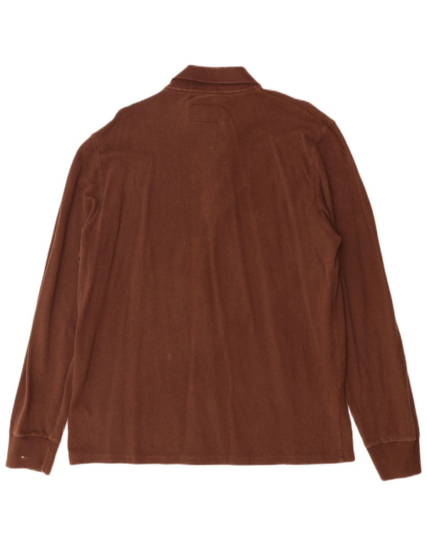 Woolrich Polo De Manga Larga Para Hombre 2XL Algodón Marrón