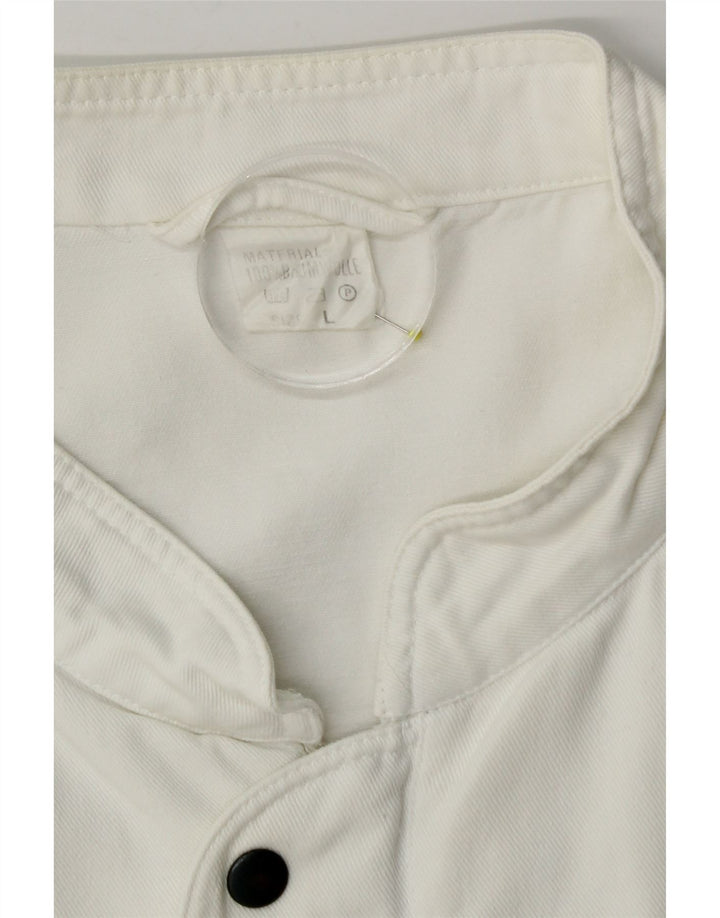 Vintage hombres chaqueta utilitaria Reino Unido 40 algodón blanco grande