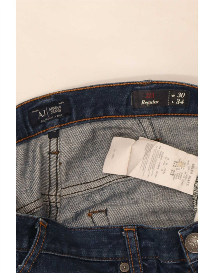 Armani Vaqueros rectos de corte regular para hombre W30 L32 Algodón azul marino