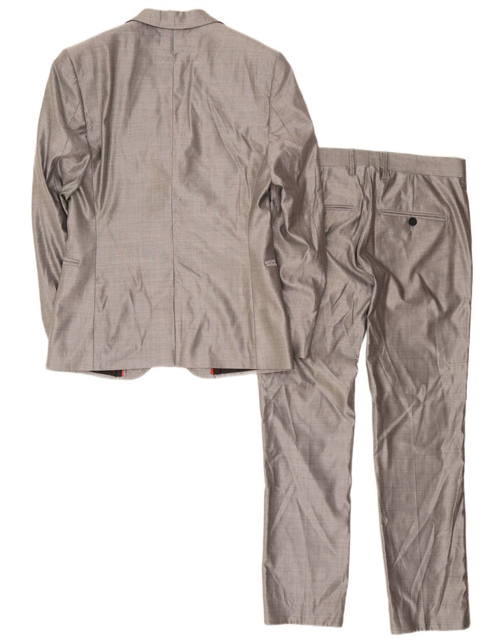 Bikkembergs Traje de 2 piezas con 1 botón para hombre IT 46 Small W34 L36 Lana gris