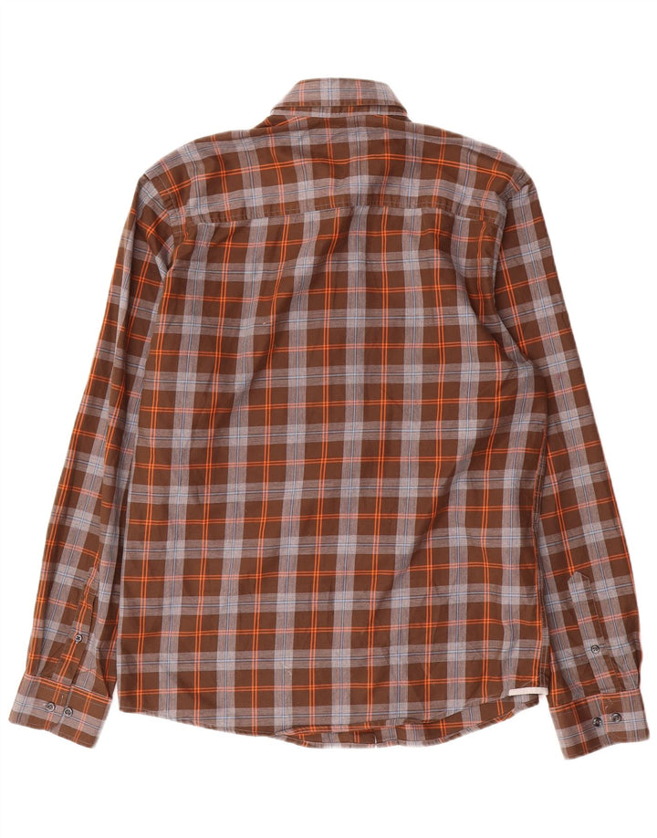 Jack & Jones Camisa a medida de algodón a cuadros marrón grande para hombre