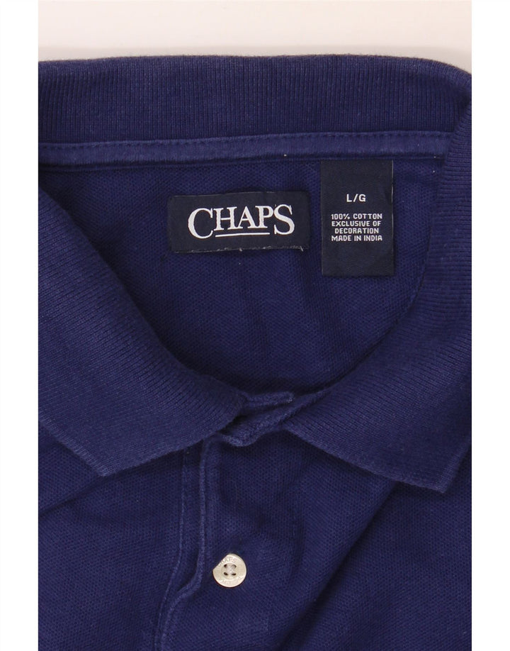 CHAPS Mens Polo Shirt Large Navy Blue Cotton Vintage Chaps and Second-Hand Chaps from Messina Hembry 