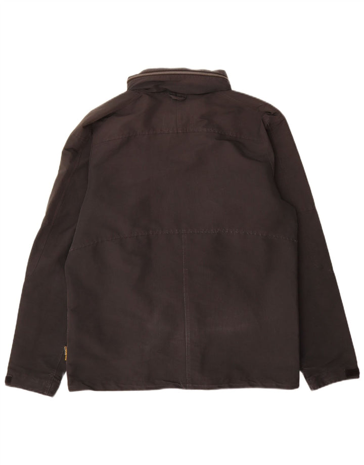 Jack Wolfskin Chaqueta impermeable con capucha para hombre UK 36/38 Medium Negro Poliéster