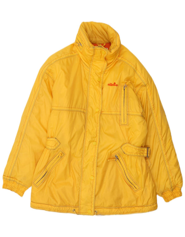 Chaqueta de esquí extragrande con capucha para mujer Ellesse UK 44 Large Yellow Colourblock