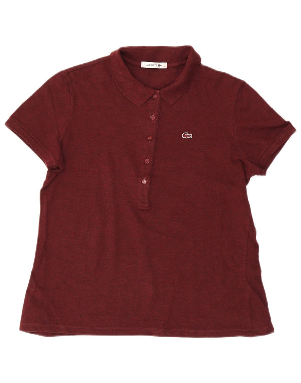 Polo Lacoste para mujer talla 44 grande algodón burdeos