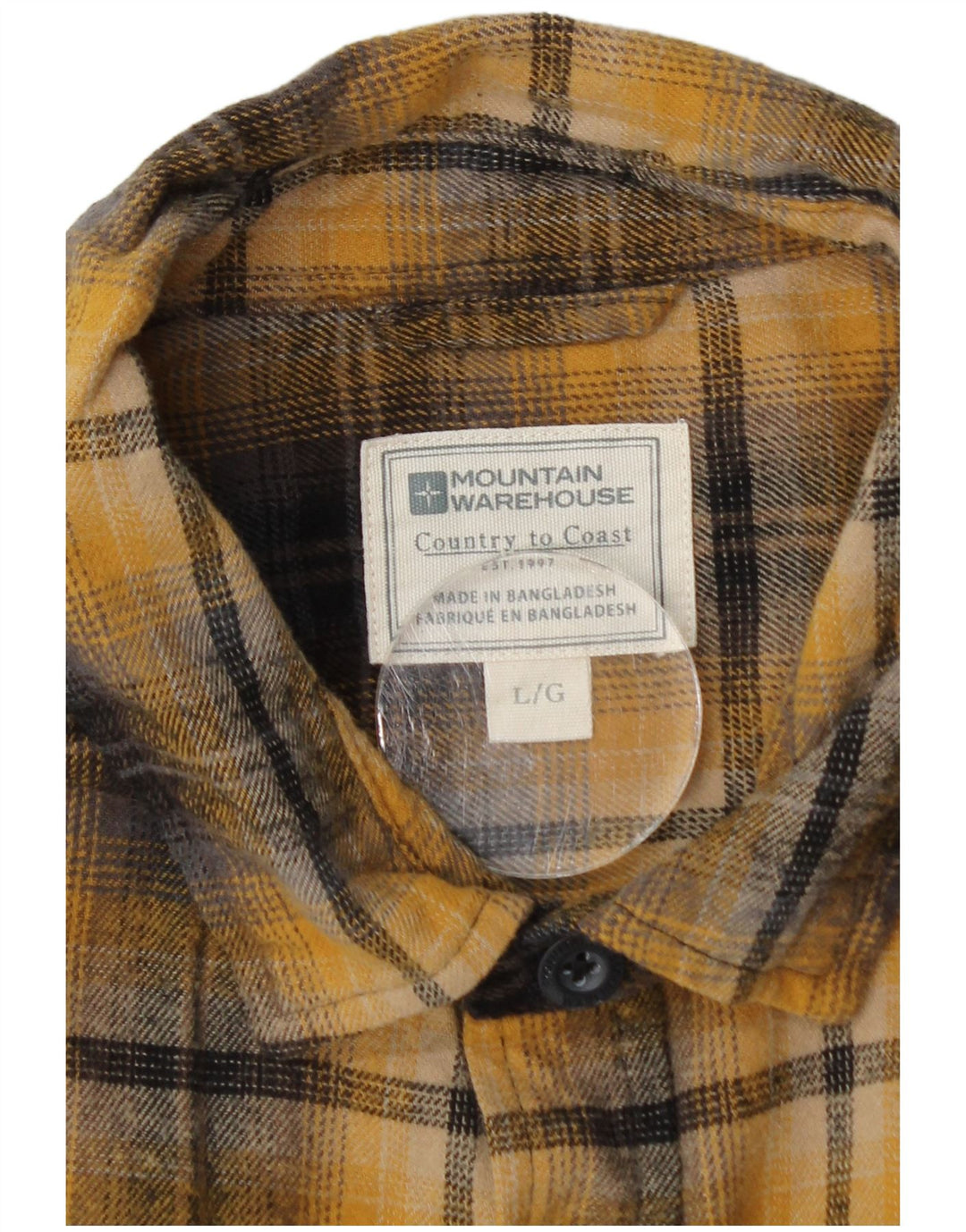 Camisa de franela para hombre de Mountain Warehouse Algodón a cuadros amarillos grandes