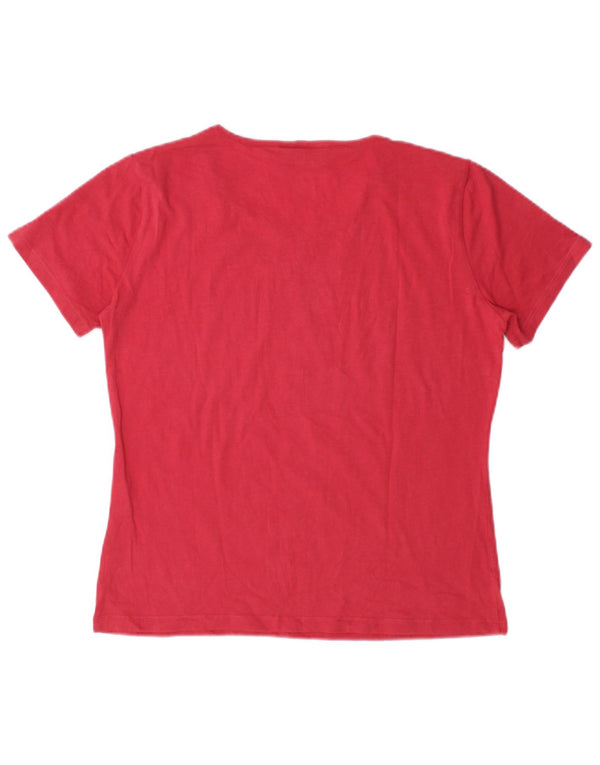 Trussardi Camiseta gráfica para mujer Top UK 46 Large Rojo Algodón
