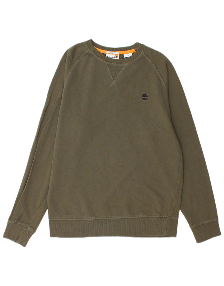 Timberland Hombre Regular Fit Sudadera Jumper Pequeño Algodón Caqui