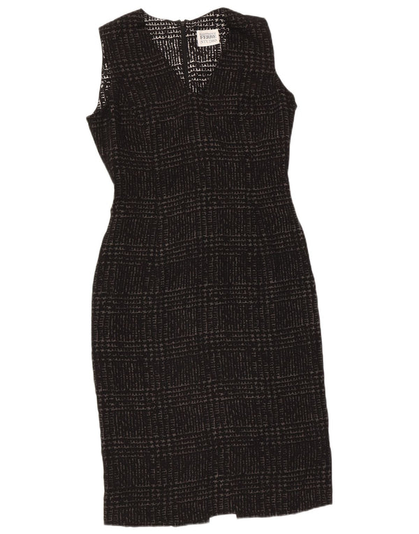Gianfranco Ferre Vestido tubo para mujer UK 10 Small Black Houndstooth