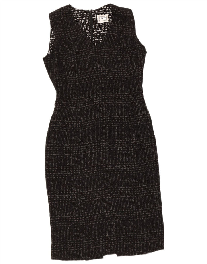 Gianfranco Ferre Vestido tubo para mujer UK 10 Small Black Houndstooth