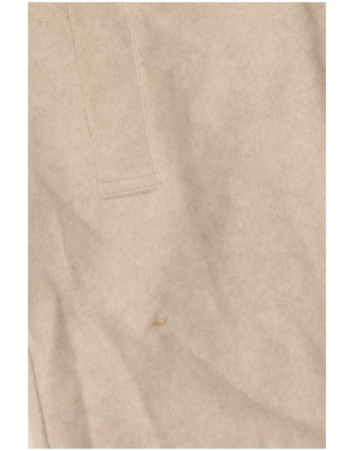 Zara Mujer Abrigo Con Capucha UK 42 Poliéster Beige Medio