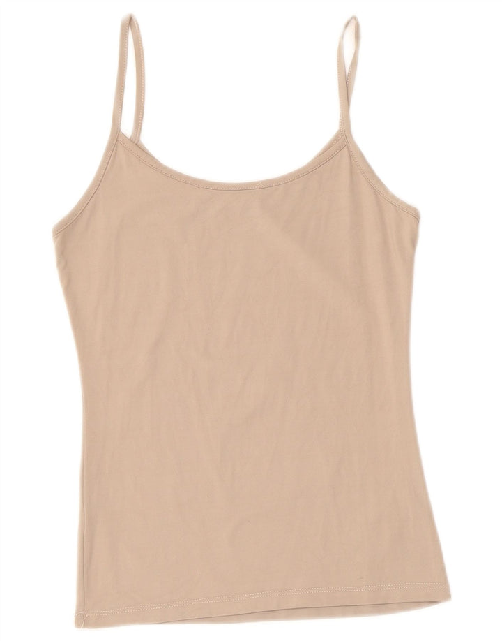 ZARA Womens Cami Top UK 8 Small Beige