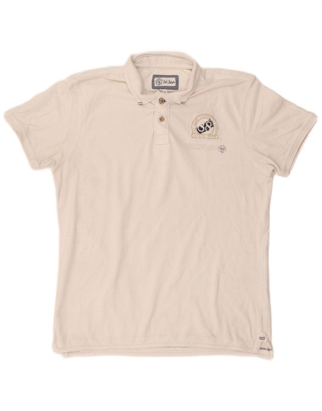Polo con estampado gráfico de hombre de Fat Face de algodón blanco grande