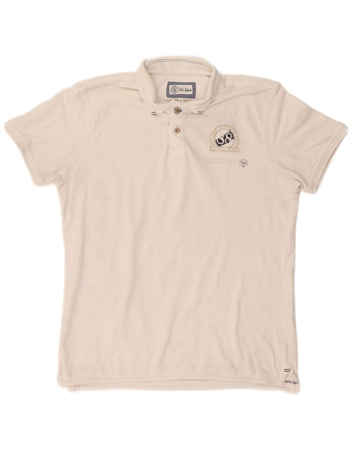 Polo con estampado gráfico de hombre de Fat Face de algodón blanco grande