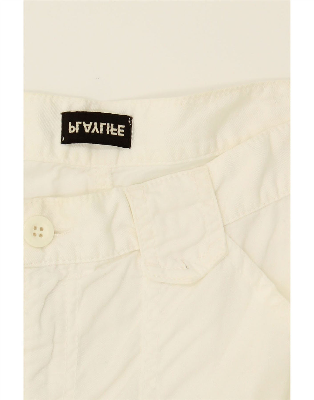 PLAYLIFE Womens Straight Cropped Trousers IT 44 Medium W30 L25 White Vintage Playlife and Second-Hand Playlife from Messina Hembry 